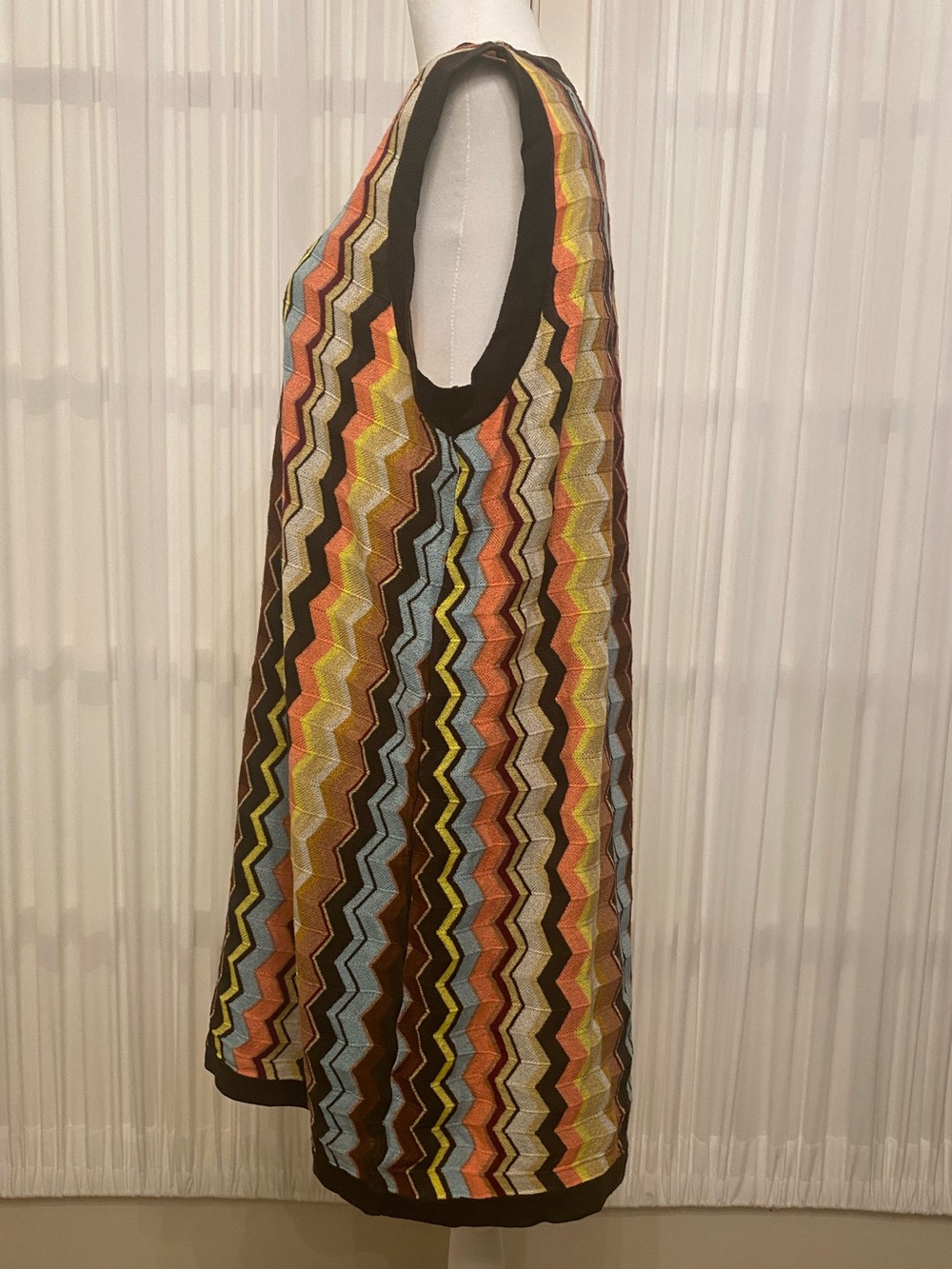 Missoni x Target Sleeveless Chevron Knit Midi Dress in Brown with Multicolor 1X - Picture 5 of 10